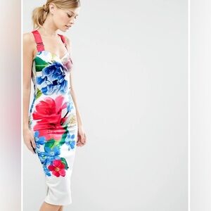 Ted Baker Alexie Dress Forget Me Not Print White Spring Summer Wedding Women’s 6